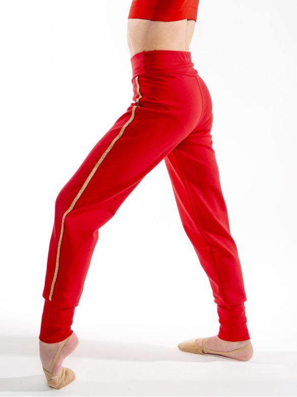 Гимнастические брюки «Триумф» красные из футера