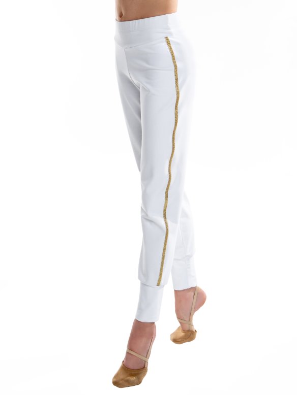 Гимнастические брюки «Триумф» белые из футера