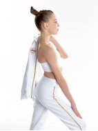 Гимнастические брюки «Триумф» белые из футера