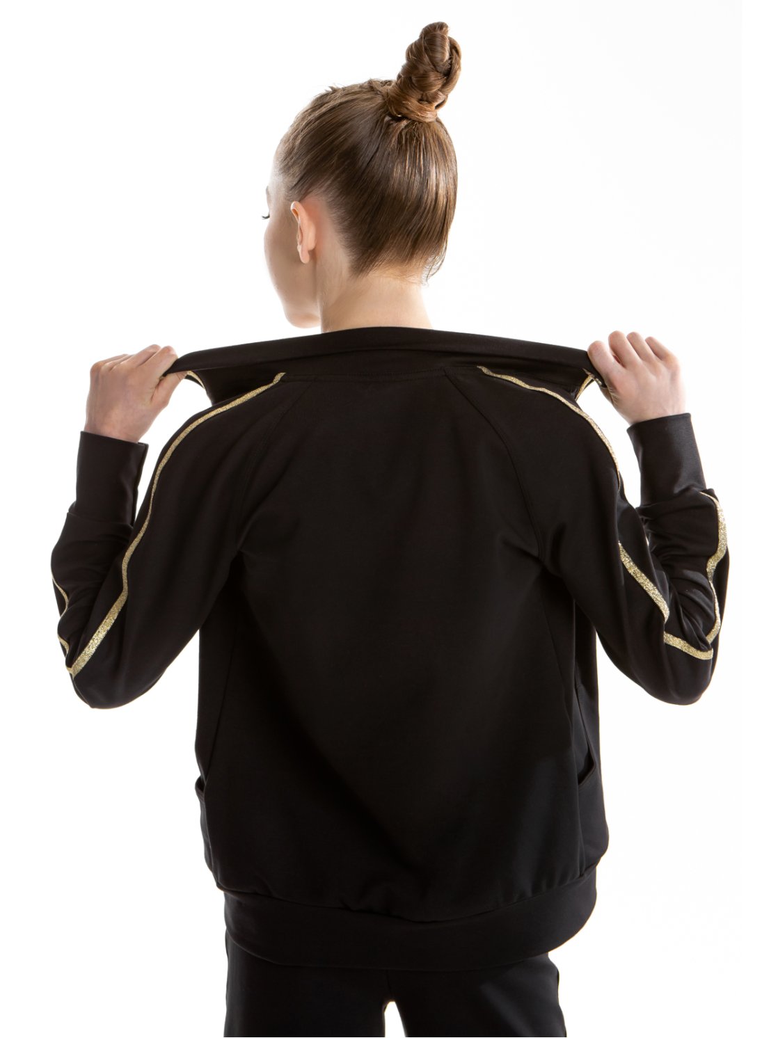 Куртка «Триумф» черная из футера на молнии