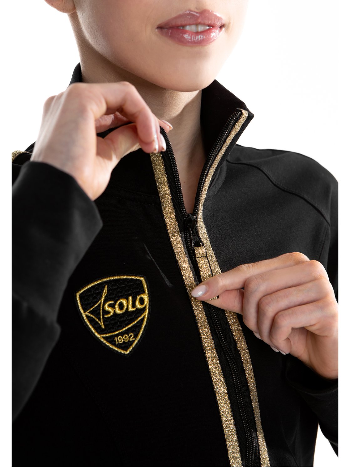 Куртка «Триумф» черная из футера на молнии