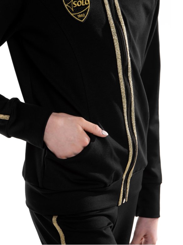 Куртка «Триумф» черная из футера на молнии