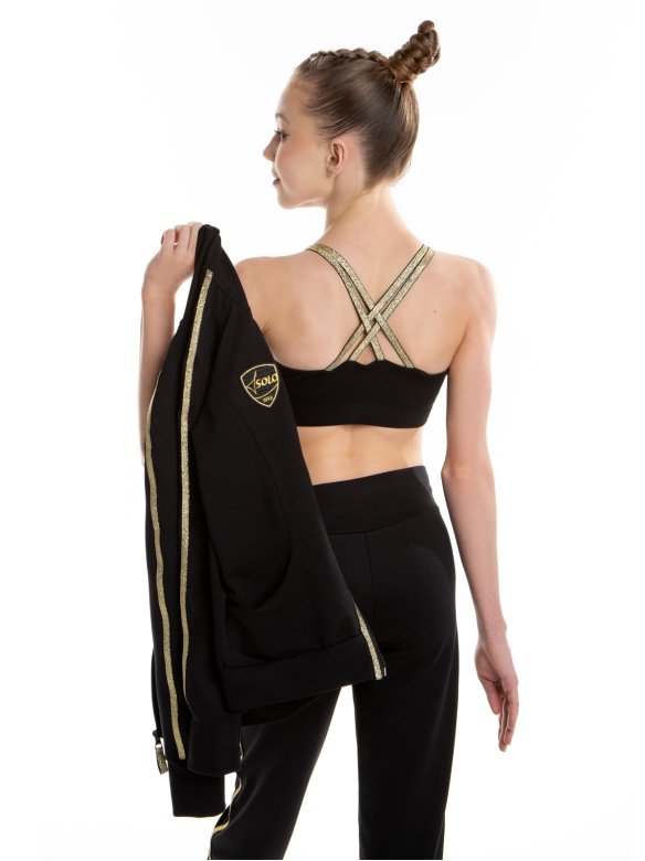 Куртка «Триумф» черная из футера на молнии