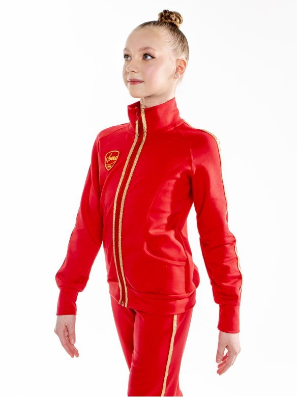 Куртка «Триумф» красная из футера на молнии