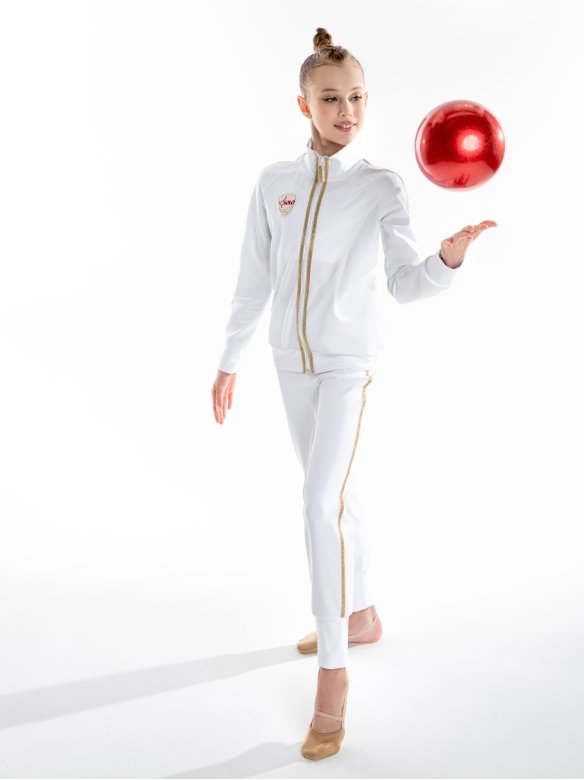 Куртка «Триумф» белая из футера на молнии