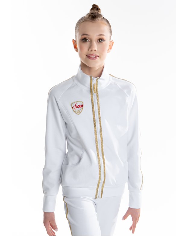 Куртка «Триумф» белая из футера на молнии