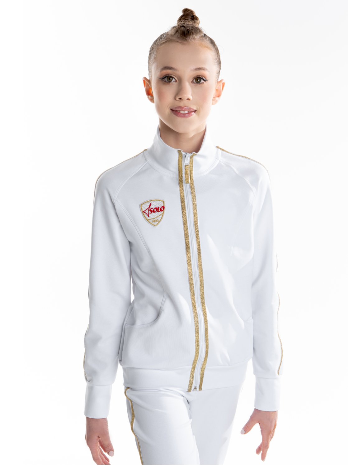 Куртка «Триумф» белая из футера на молнии