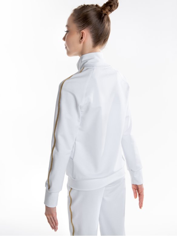 Куртка «Триумф» белая из футера на молнии