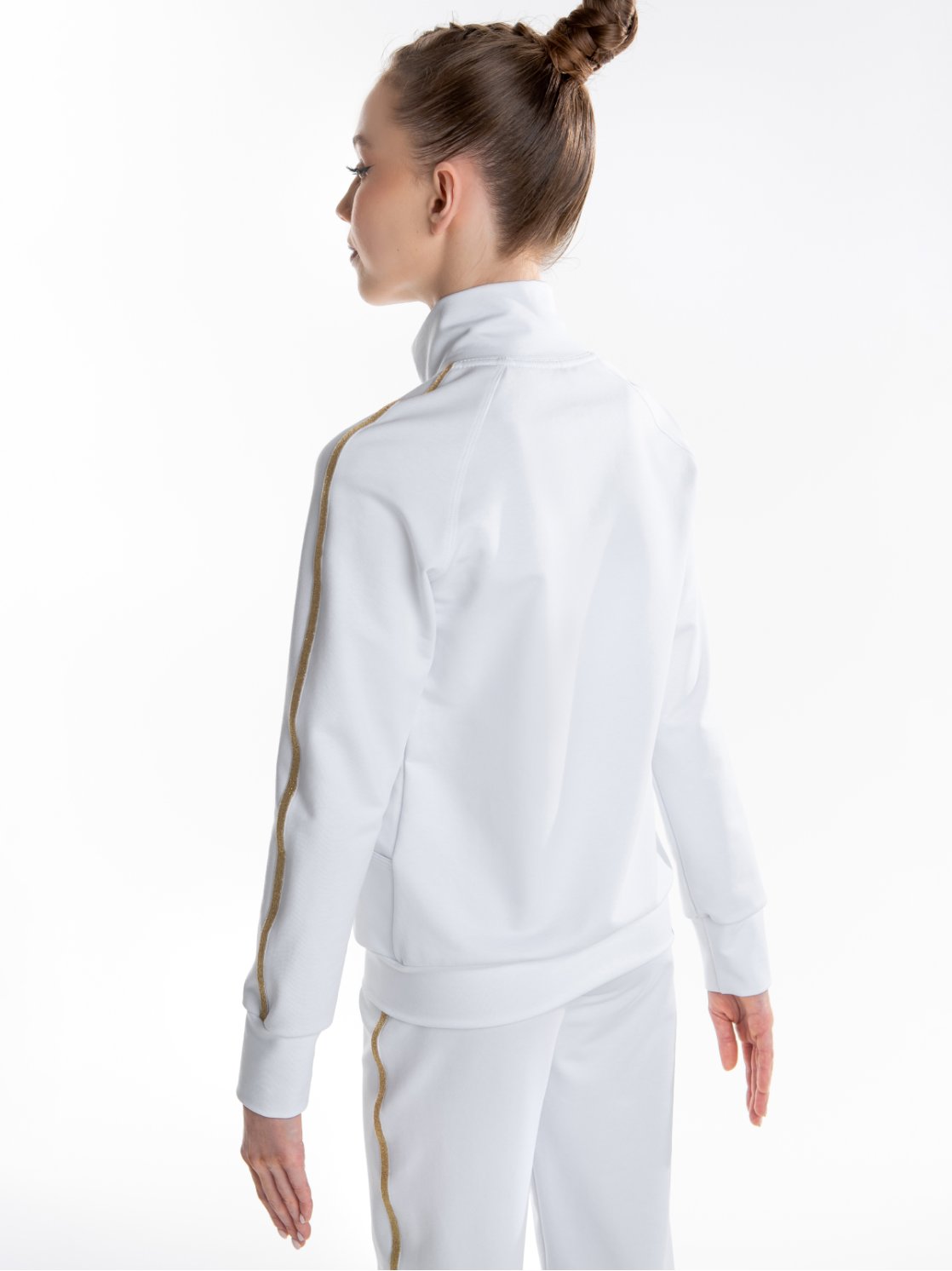 Куртка «Триумф» белая из футера на молнии