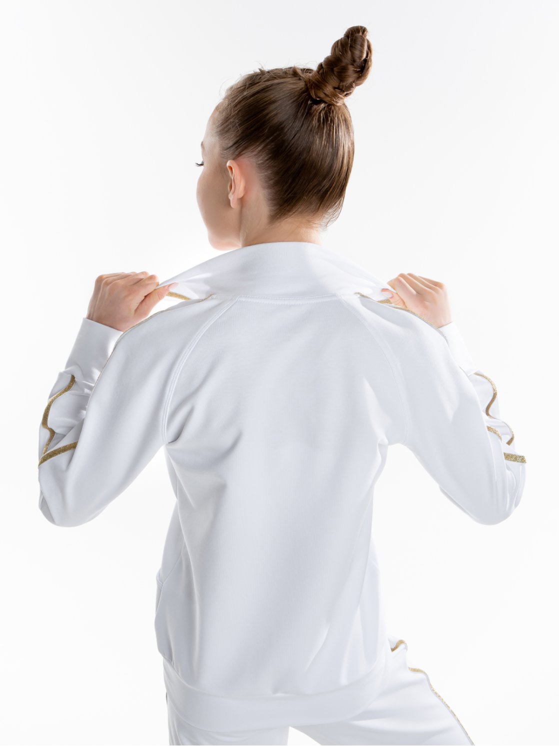 Куртка «Триумф» белая из футера на молнии