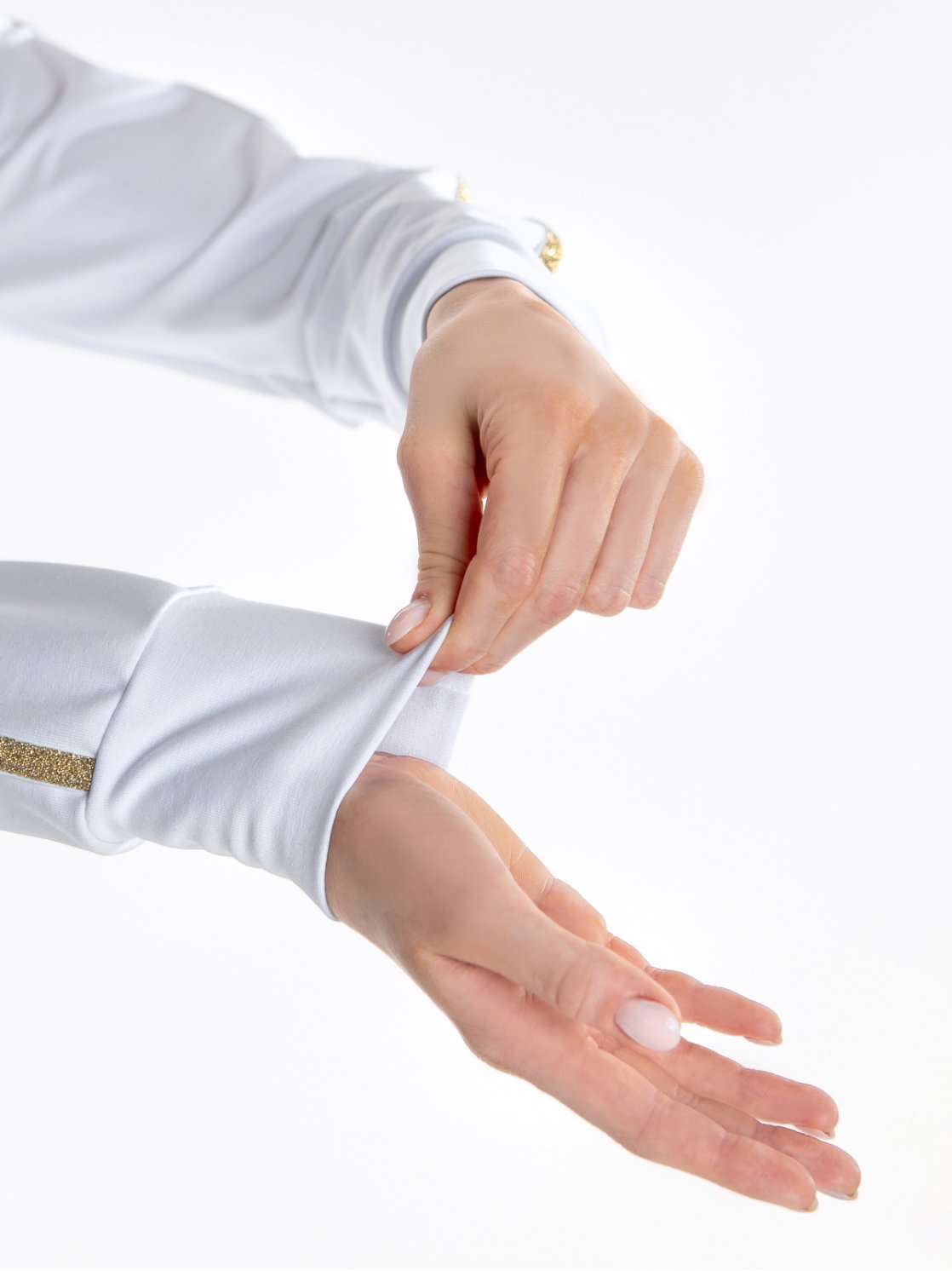 Куртка «Триумф» белая из футера на молнии