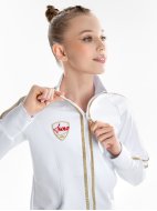 Куртка «Триумф» белая из футера на молнии