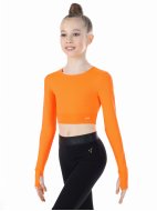 Кроп-топ лонгслив оранжевый