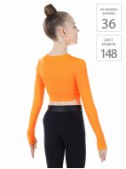 Кроп-топ лонгслив оранжевый