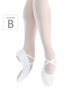 Балетные мягкие туфли средней полноты и высокой закрытости из стретч-ткани белые