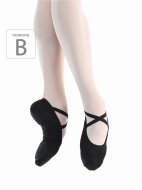 Балетные мягкие туфли средней полноты и высокой закрытости из стретч-ткани черные