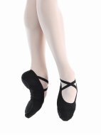 Балетные мягкие туфли высокой закрытости из стретч-ткани черные