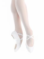 Балетные мягкие туфли средней закрытости из стретч-ткани белые