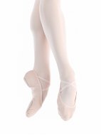 Балетные мягкие туфли средней закрытости из стретч-ткани пудровые